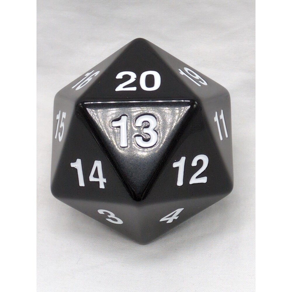 Koplow Games Black 55mm Spindown D20 Dice